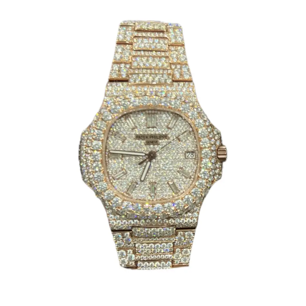 Patek Philippe Nautilus VVS1 Moissanite Rose Gold