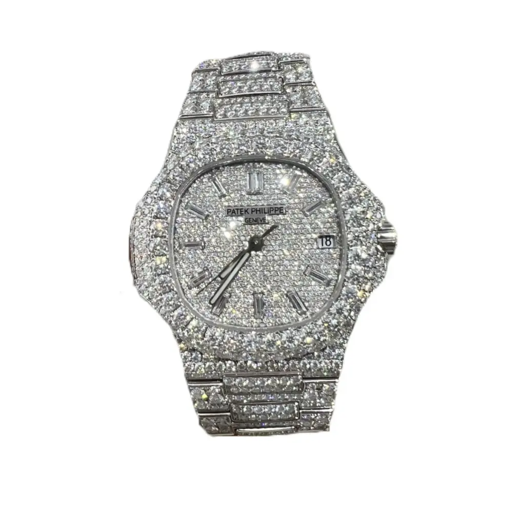 Patek Philippe Nautilus VVS1 Moissanite White Gold