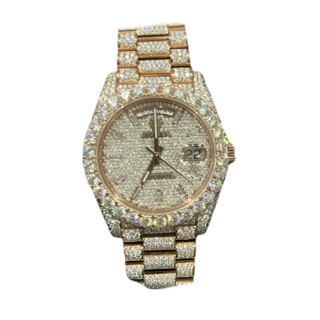 Rolex Daydate Presidential Bracelet VVS1 Lab Diamonds Rose Gold