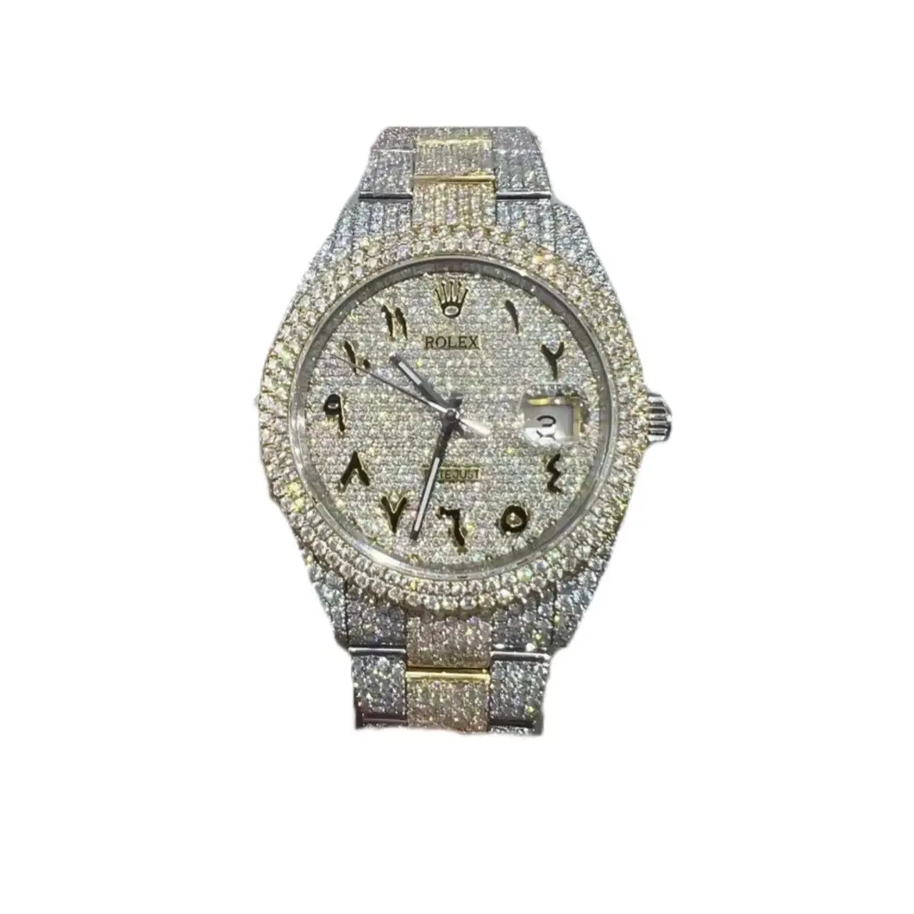 Rolex Datejust Arabic Dial VVS1 Lab Diamonds Dual Tone Yellow/White Gold