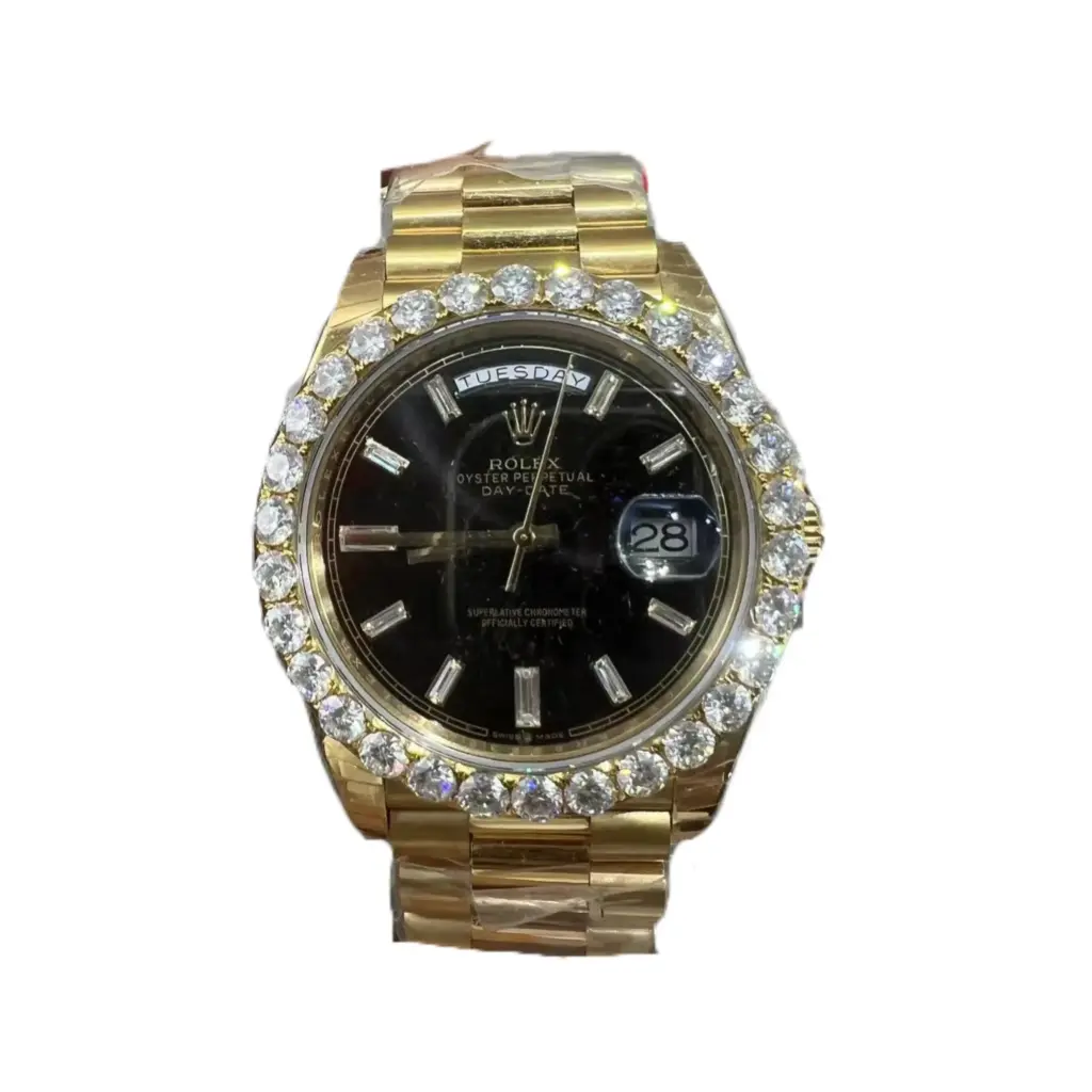 Rolex Daydate Presidential VVS1 Lab Diamonds Yellow Gold