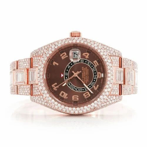 Rolex SkyDweller Rose Gold VVS1 Moissanite