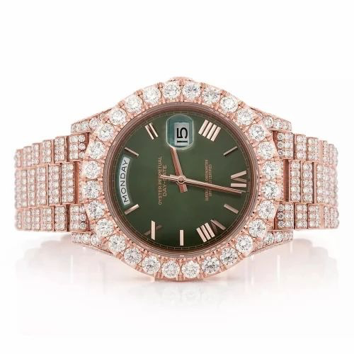 Rolex DayDate Rose Gold VVS Lab Diamonds