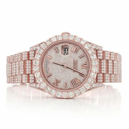 Rolex DayDate Rose Gold VVS Lab Diamonds