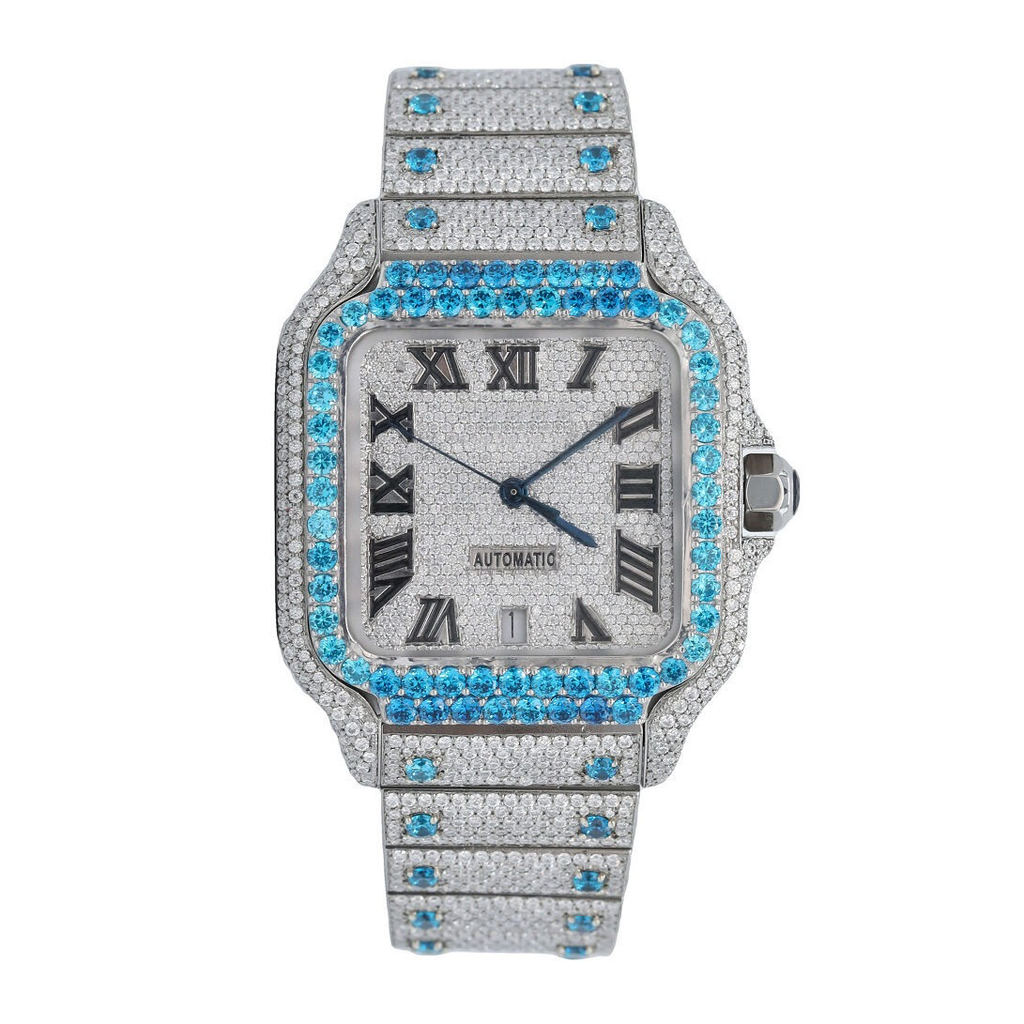 Cartier Santos White Gold VVS Moissanite