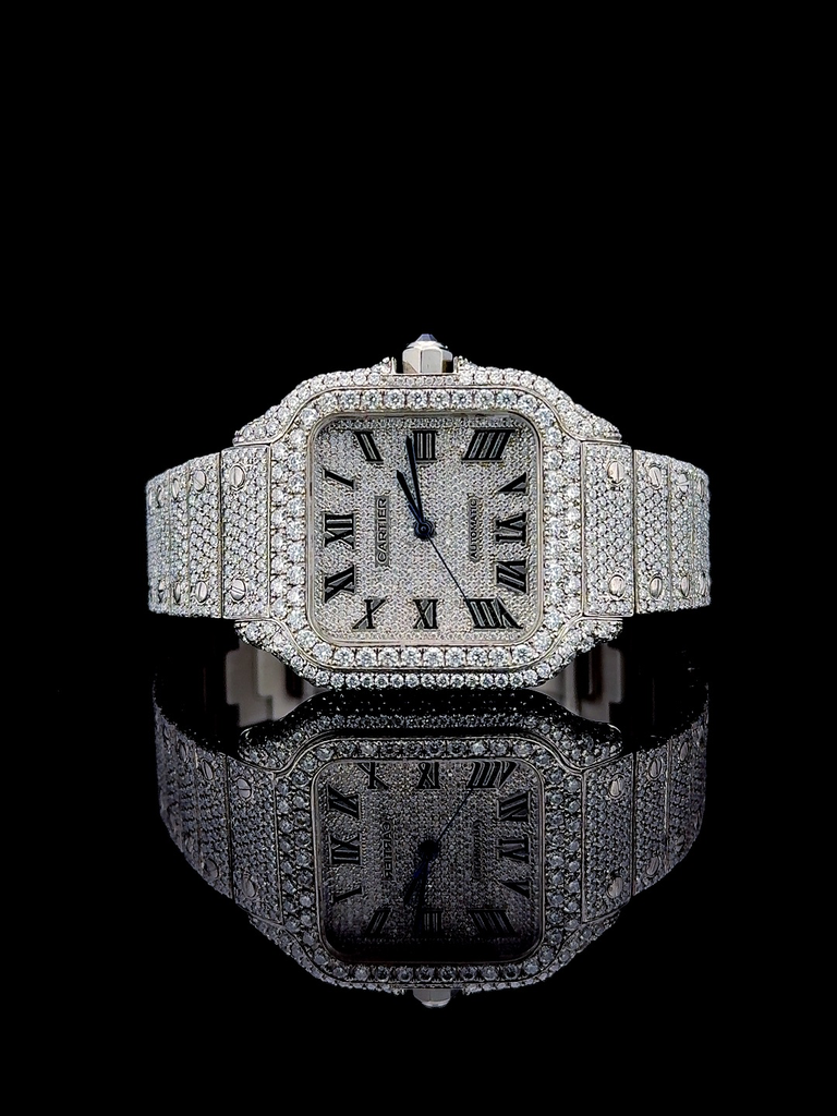 Cartier Santos White Gold VVS Moissanite