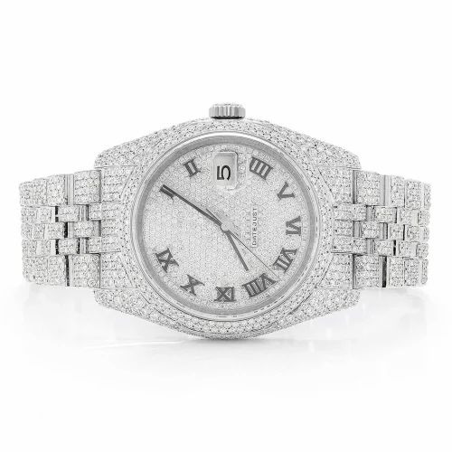 Rolex Datejust White Gold Jubilee Bracelet Roman Dial VVS Lab Diamonds