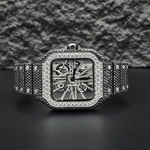 Cartier Santos Skeleton Black VVS Moissanite