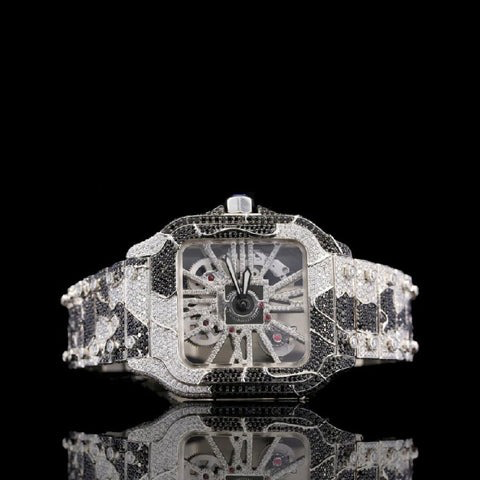 Cartier santos skeleton camo vvs moissanite