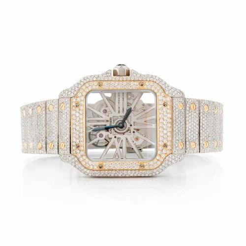 Cartier santos skeleton vvs lab diamonds